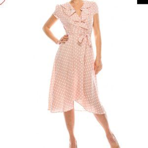 Pink and white polka dot Gabby Skye plus size dres